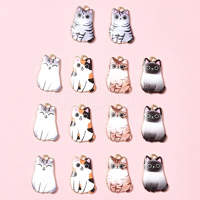 14Pcs 5 Styles Alloy Enamel Pendants ENAM-FS0001-95-1