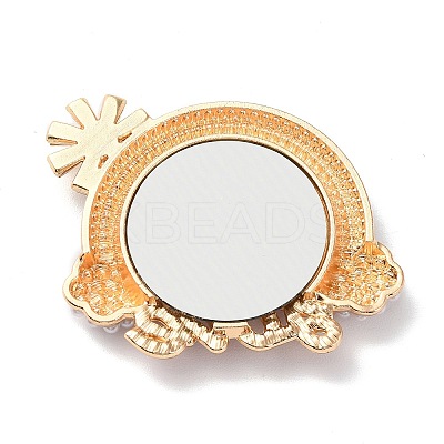 Pearl Rhinestone Rainbow Makeup Mirror LS-PALLOY-K008-05KCG-1