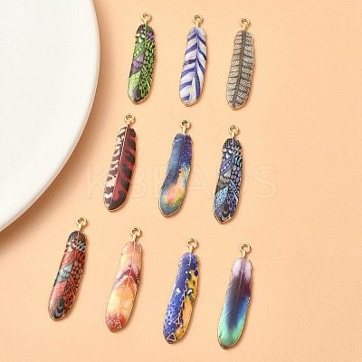 10Pcs 10 Style Rack Plating Alloy Pendants FIND-YW0004-48-1