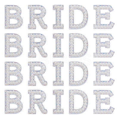 Rhinestone with Plastic Pearl Cloth Embroidery Sew on Appliques PATC-WH0008-142D-1
