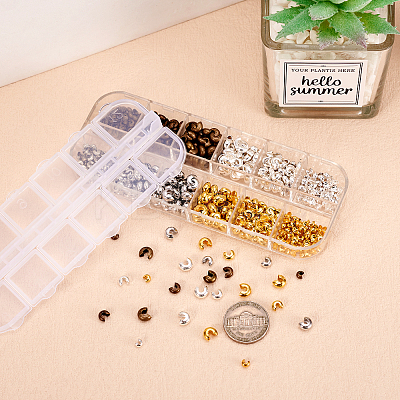 Brass Crimp Beads Covers KK-TA0007-01-1