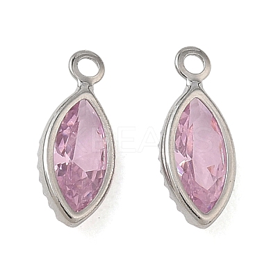 Brass Pave Cubic Zirconia Charms CU-CBABEB3-06P-1