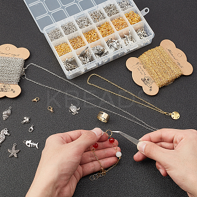 DIY Ocean Theme Jewelry Findings Kits DIY-PH0004-69-1