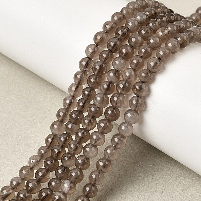 Natural Smoky Quartz Beads Strands X-G-B167-A09-4mm-1