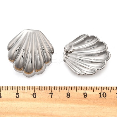 304 Stainless Steel Shell Shaped Studs Earrings for Women LS-EJEW-K306-23P-1