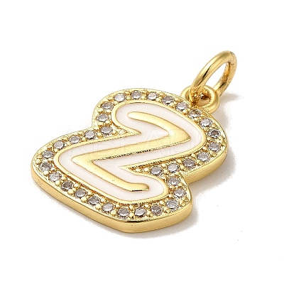 Brass Micro Pave Cubic Zirconia Pendants KK-K354-02G-Z-1