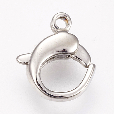Tarnish Resistant 304 Stainless Steel Lobster Claw Clasps STAS-O114-059P-A-1