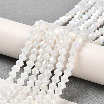 Opaque Solid Color Electroplate Glass Beads Strands X1-GLAA-F029-P4mm-A15-1