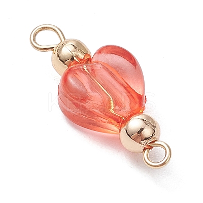 Transparent Acrylic Heart Connector Charms PALLOY-JF03345-1