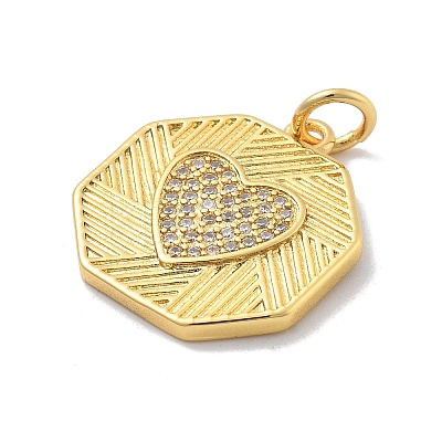 Brass Micro Pave Cubic Zirconia Pendants KK-M305-10G-1