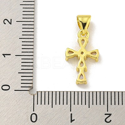 Rack Plating Brass Micro Pave Cubic Zirconia Pendants KK-C074-30G-01-1