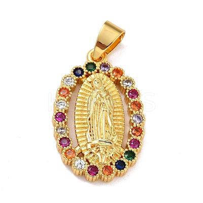 Brass Micro Pave Colorful Cubic Zirconia Pendants ZIRC-A021-41G-1