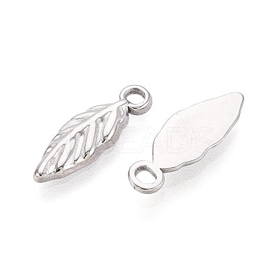 304 Stainless Steel Leaf Charms STAS-T067-51P-1
