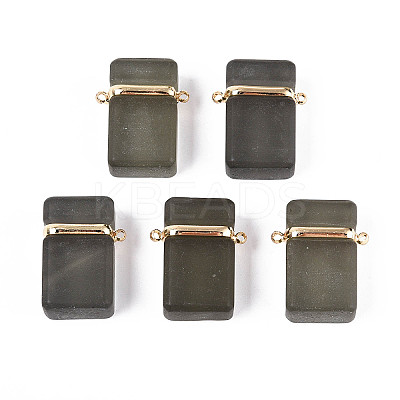 Glass Rectangle Links Connector Charms GLAA-T023-42A-1