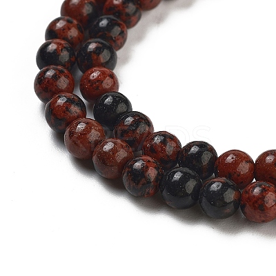 Round Natural Mahogany Obsidian Beads Strands G-N0120-20-4mm-1
