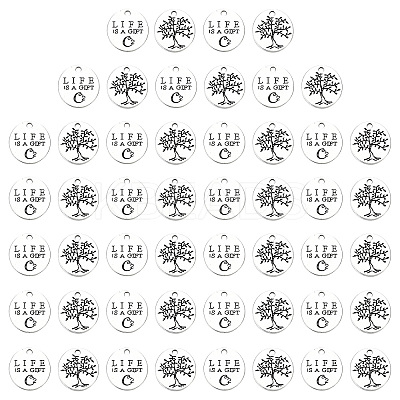 50Pcs Tibetan Style Alloy Pendants TIBE-SC0001-44-1