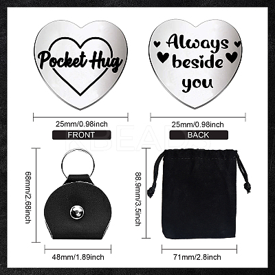 Heart Double-Sided Engraved Stainless Steel Commemorative Decision Maker Coin Set AJEW-GL0002-01I-1