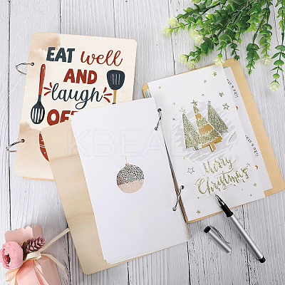 Wooden 2-Ring Loose Leaf Binder Postcard Phote Album Cover DIY-WH0547-020-1
