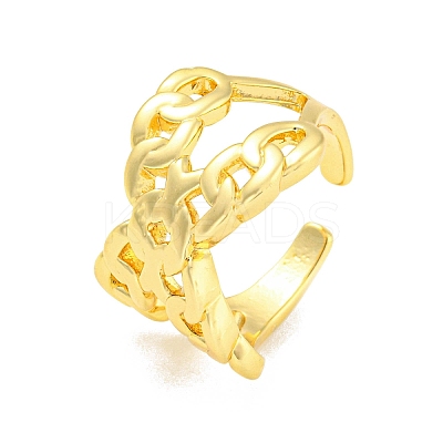 Rack Plating Brass Criss Cross Open Cuff Rings RJEW-Q784-13G-1