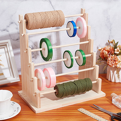 6-Tier Wood Jewelry Bracelet Display Towers ODIS-WH0079-043-1