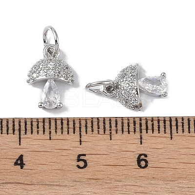 Rack Plating Brass Micro Pave Cubic Zirconia Charms KK-E110-12P-1