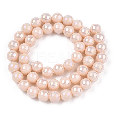 Electroplate Opaque Glass Beads Strands LS-GLAA-T032-P8mm-AB09-1