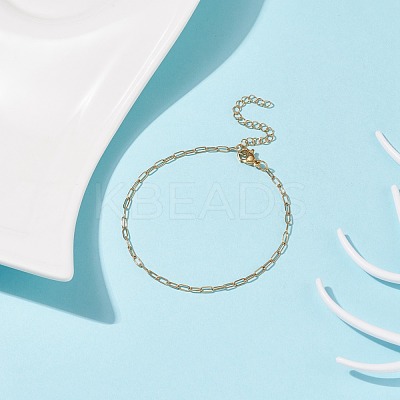 304 Stainless Steel Paperclip Chains Bracelet for Women BJEW-JB08325-1