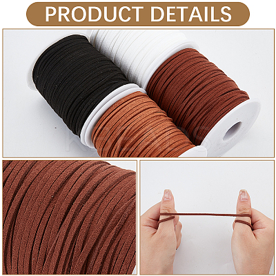 4 Rolls 4 Colors Flat Faux Suede Cord LW-CL0001-04B-1