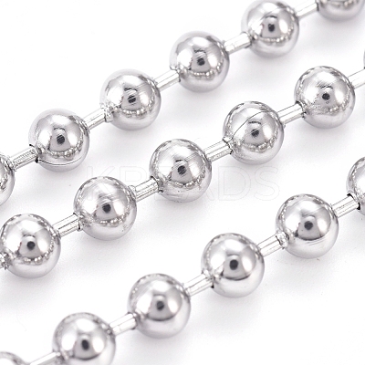 Non-Tarnish 3.28 Feet 304 Stainless Steel Ball Chains X-CHS-F009-01E-P-1