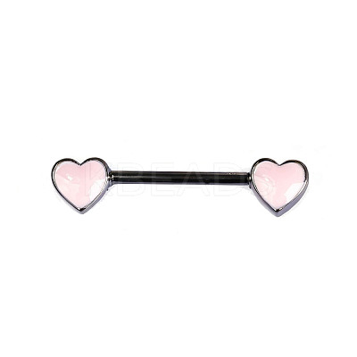 Brass Enamel Pink Heart Barbell Nipple Rings FS-WGE2017-05-1