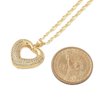 Brass Micro Pave Cubic Zirconia Pendant Necklaces for Women LS-NJEW-U020-01G-02-1