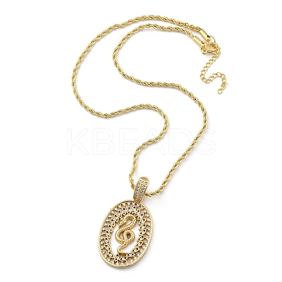 Brass Cubic Zirconia Pendant Necklaces for Women NJEW-U034-02B-G-1