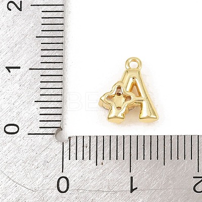 Brass Micro Pave Clear Cubic Zirconia Charms KK-Z151-18G-A-1
