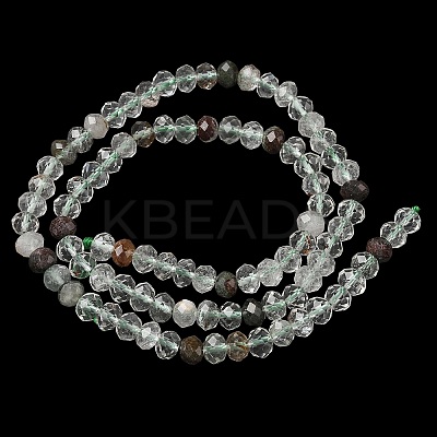 Natural Green Lodolite Quartz Bead Strands G-D344-A28-1