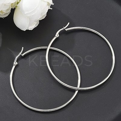 Tarnish Resistant 304 Stainless Steel Big Hoop Earrings LS-EJEW-F105-04P-1
