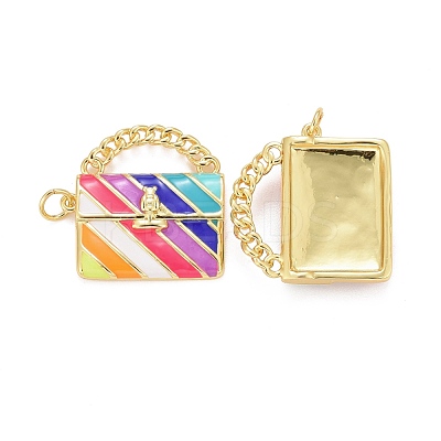 Rack Plating Brass Enamel Pendants KK-I689-12G-1