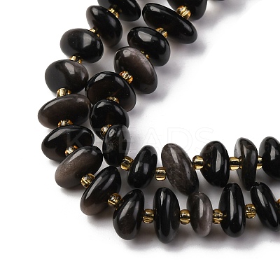 Natural Obsidian Beads Strands G-RM250109-A5-1