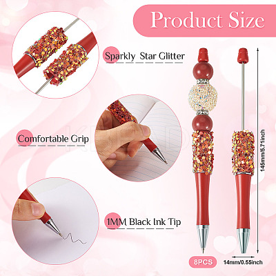 8Pcs Star Sequin Ball-Point Pen FIND-TA0006-15C-1