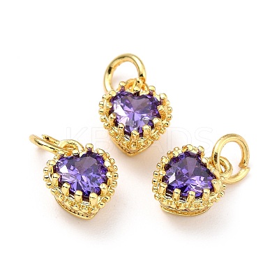 Brass Micro Pave Mixed Color Cubic Zirconia Pendants ZIRC-D120-02G-03-1