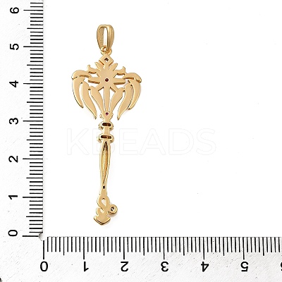 Brass Micro Pave Cubic Zirconia Big Pendants KK-B147-04G-08-1