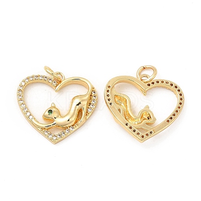 Brass Micro Pave Cubic Zirconia Pendants KK-H441-39G-1