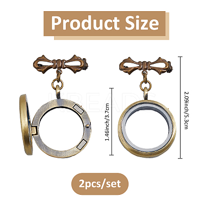 2Pcs Bowknot Brass Brooch JEWB-FH00026-1
