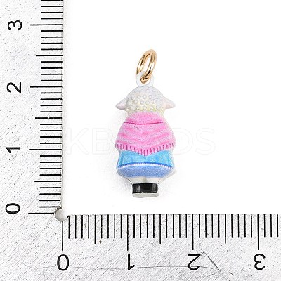 304 Stainless Steel Enamel Pendants STAS-F358-01G-10-1