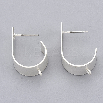 Eco-Friendly Iron Stud Earring Findings IFIN-T015-047S-NR-1
