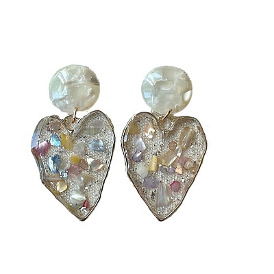 Alloy Acrylic Stud Dangle Earrings WGFC942-01-1