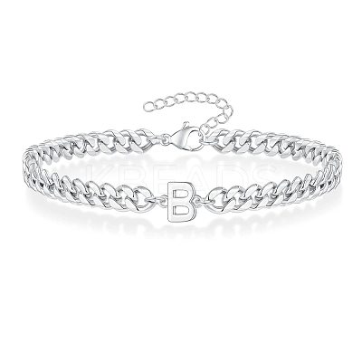 Letter 304 Stainless Steel Link Bracelets FS-WG7830E-27-1