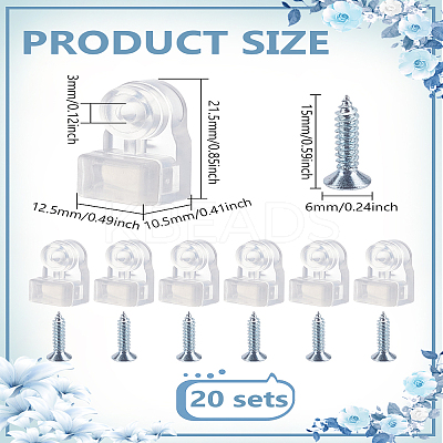 20 Sets Plastic Mirror Install Clip KY-LP0001-15-1