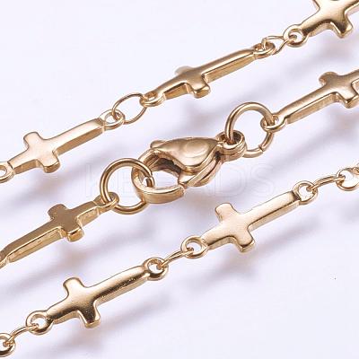 304 Stainless Steel Chain Necklaces STAS-P164-01G-1