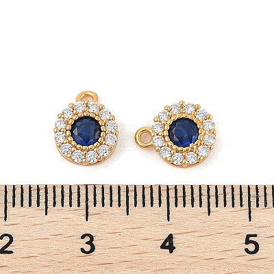 925 Sterling Silver Clear & Dark Blue Cubic Zirconia Flat Round Charms STER-NH0001-78G-1