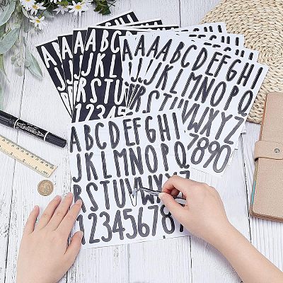 12 Sheets 2 Colors PVC Self-adhesive Label Stickers DIY-HY0001-01-1